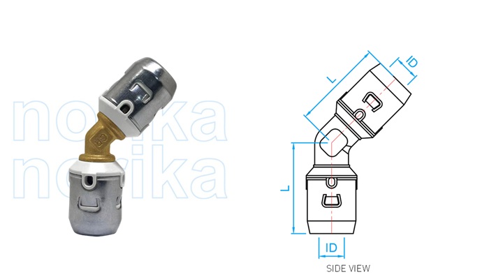 PEX Push-fit 45 degree <br> (Type F6)
